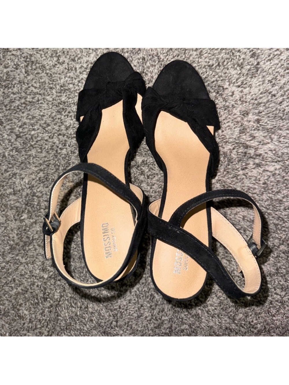 NWOT Target Black Suede Ankle-Strap Block Heels - Picture 3 of 4